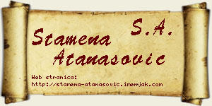 Stamena Atanasović vizit kartica